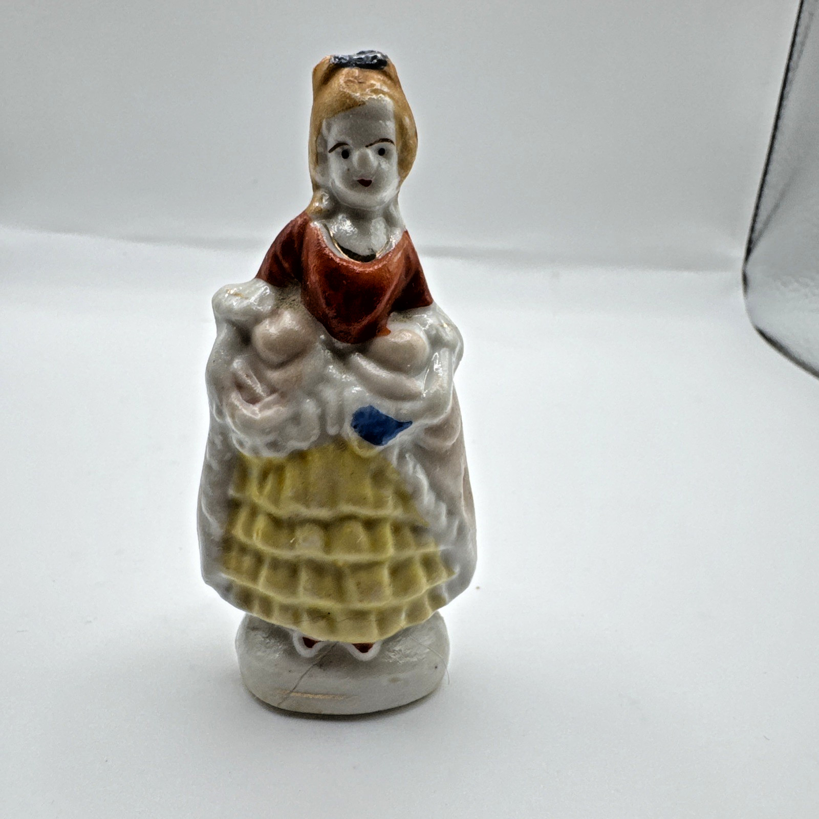 Colonial Victorian Lady Ceramic Porcelain Vintage 3.25\