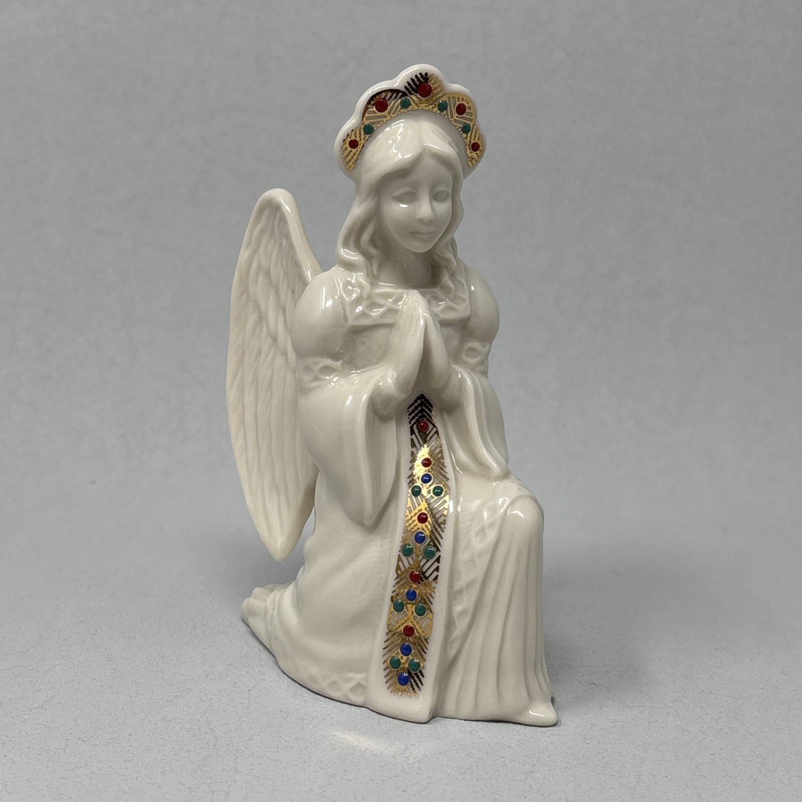 VTG Lenox China Jewels Nativity Kneeling Angel 1992 Made in USA 24K Gold EUC VTG Lenox China Jewels Nativity Kneeling Angel 1992 Made in USA 24K Gold EUC
