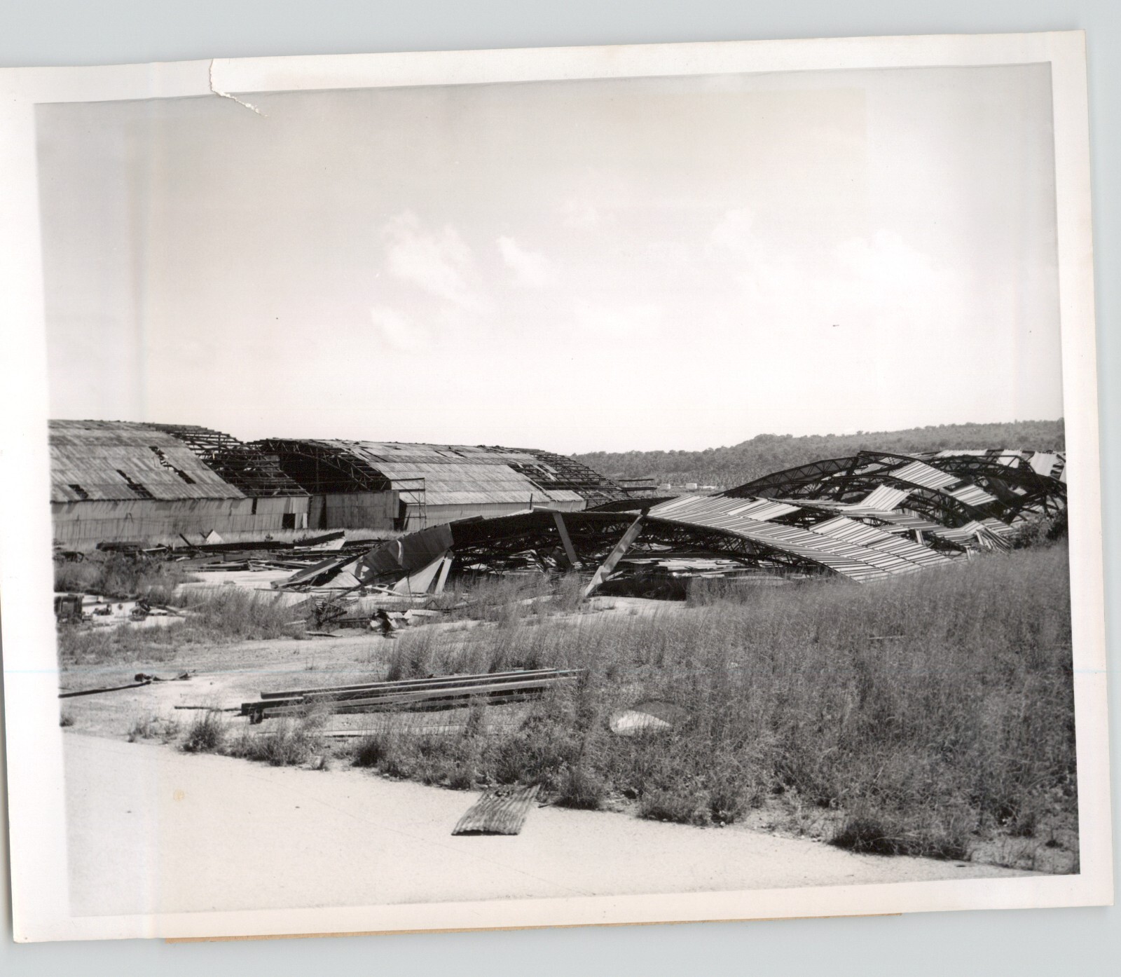 WWII Wrecked Abandoned Hangars HARMON AIRFIELD Guam 1954 Press Photo