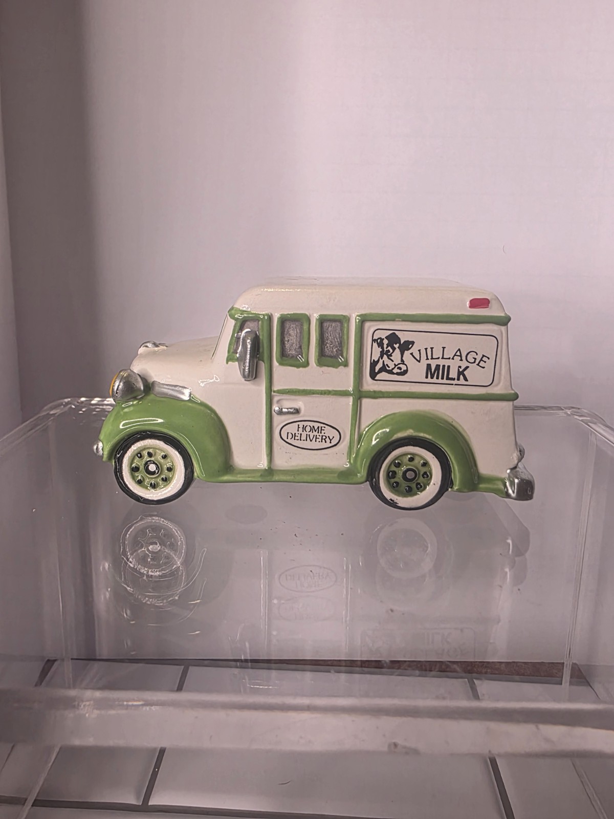 Department 56 Snow Village Home Delivery Milk And Pink Car Department 56 Snow Village Home Delivery Milk And Pink Car