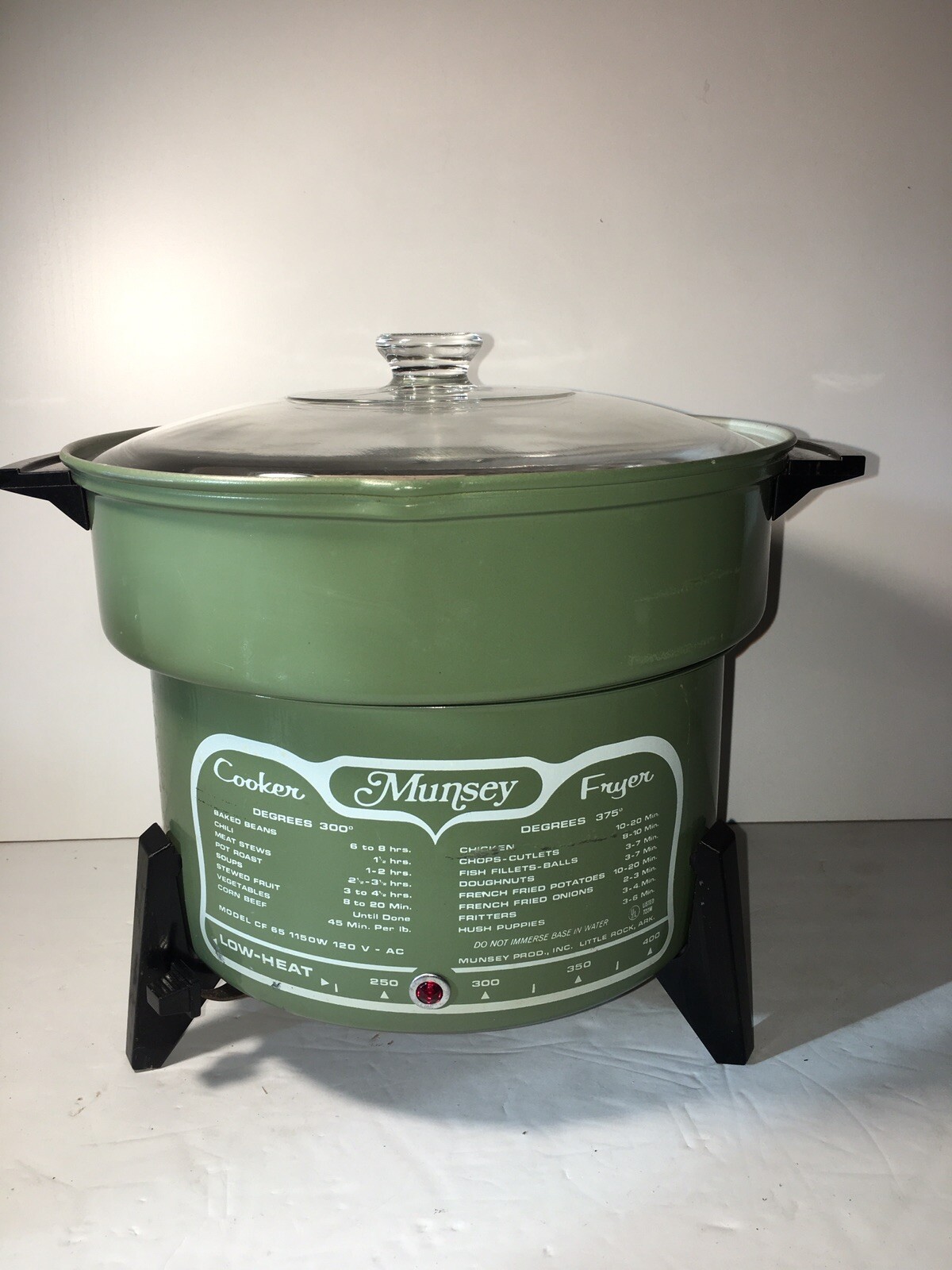 Vintage Munsey Slow Cooker Fryer Avocado Green - 1970s Model CF65 New Vintage Munsey Slow Cooker Fryer Avocado Green - 1970s Model CF65 New