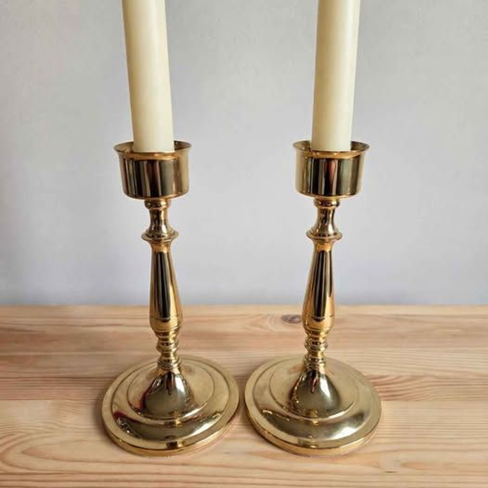 Pair of Vintage Brass Baldwin Candlesticks