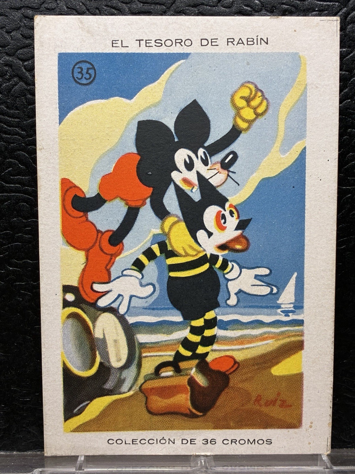 1930s Chocolate Amatller Mickey Mouse ? #35 El Tesoro De Rabin Spain Card 1930s Chocolate Amatller Mickey Mouse ? #35 El Tesoro De Rabin Spain Card
