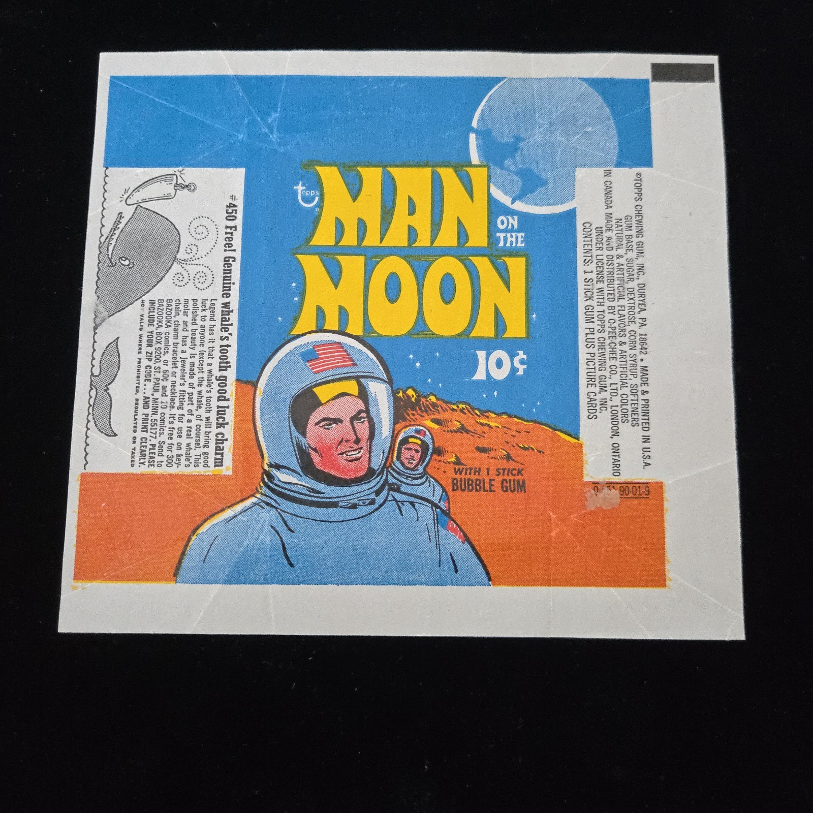 1969 TOPPS MAN ON THE MOON CARDS WRAPPER 1969 TOPPS MAN ON THE MOON CARDS WRAPPER