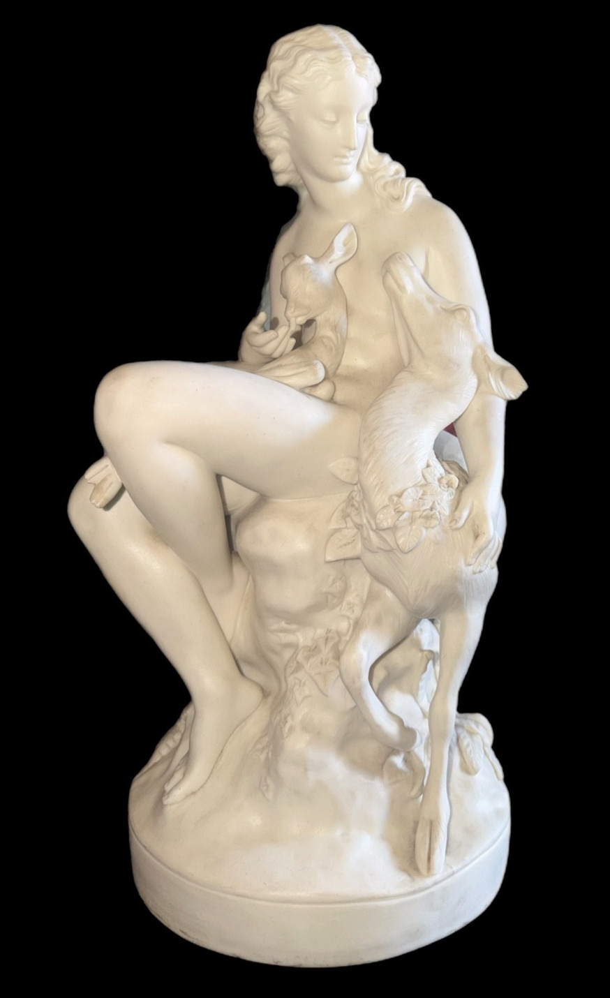 ANTIQUE Parian WARE Woodland Nymph, England, c. 1864 by C.B. Birch RARE ANTIQUE Parian WARE Woodland Nymph, England, c. 1864 by C.B. Birch RARE