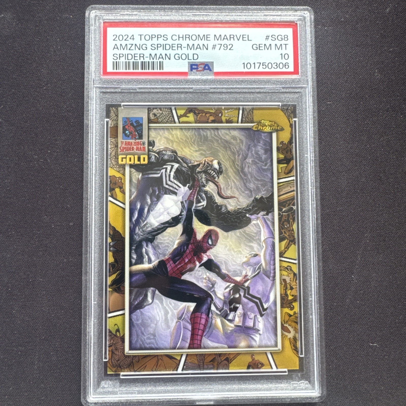 2024 Topps Chrome Marvel Amazing Spider Man Gold #SG-8 PSA 10 1 venom 2024 Topps Chrome Marvel Amazing Spider Man Gold #SG-8 PSA 10 1 venom