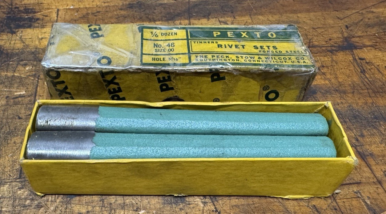 Vintage Pexto Tinners Rivet Setter Setting Tool 2pc No. 46 Size 00