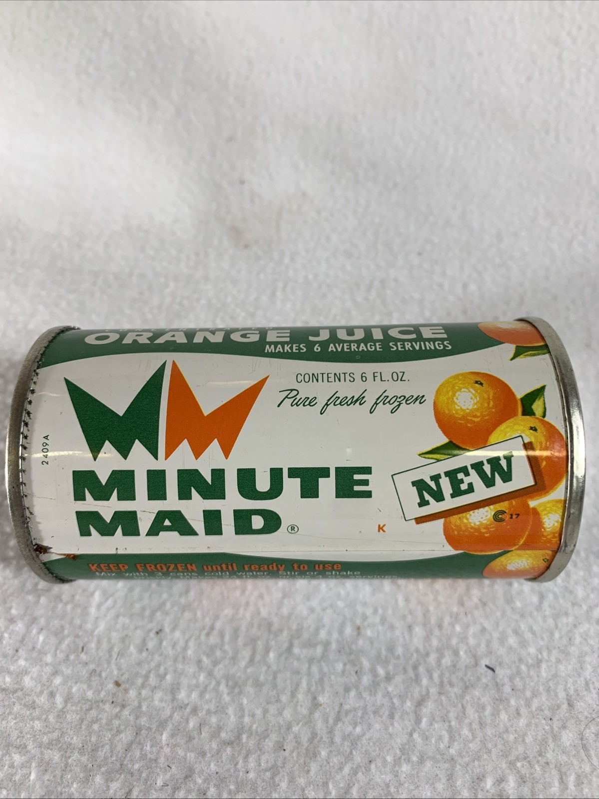 Vintage 1960’s Minute Maid Frozen Concentrated Orange Juice Empty Metal Tin Can
