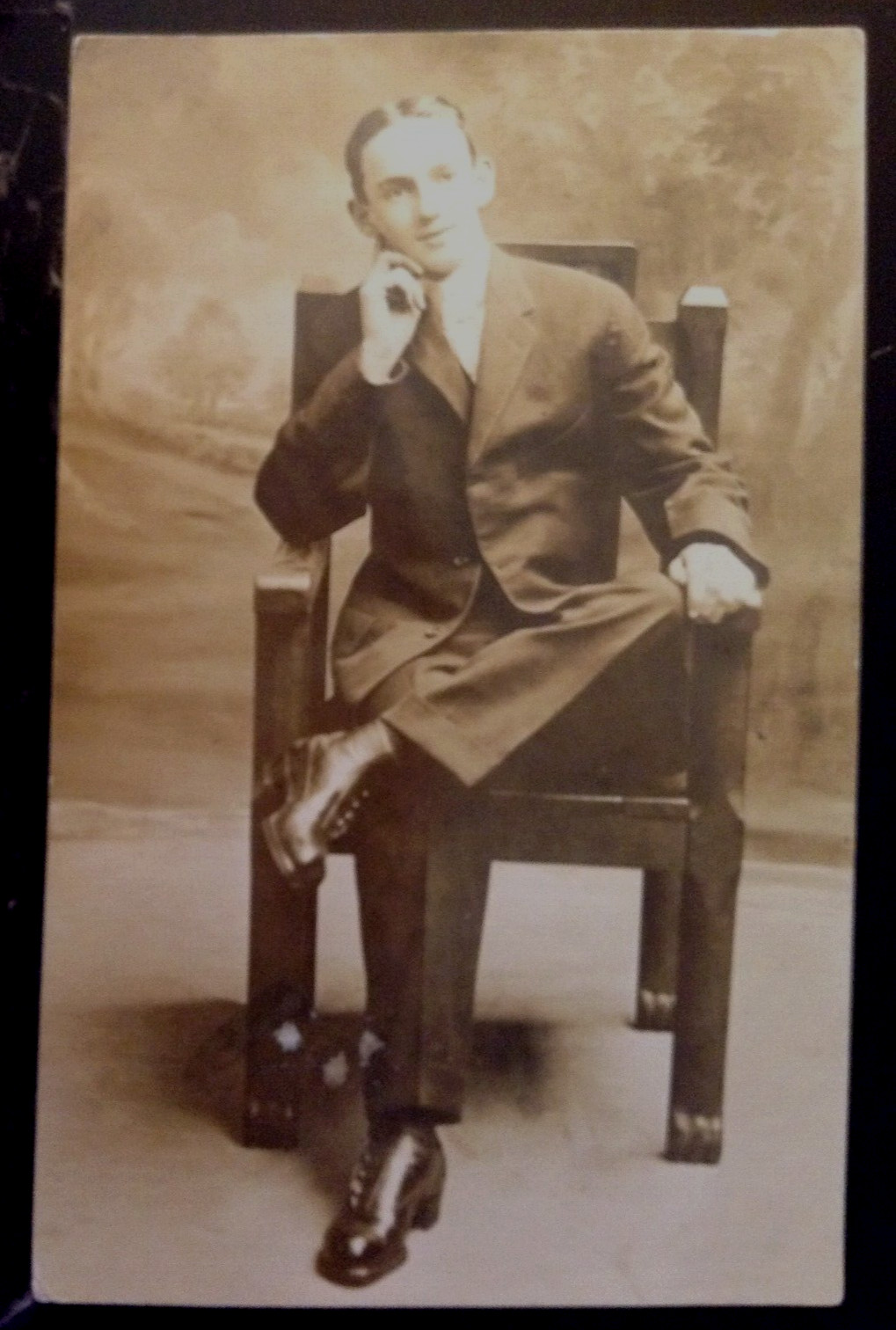 Vintage Postcard 1904-1918 Dashing Young Man (Real Photo Postcard) Vintage Postcard 1904-1918 Dashing Young Man (Real Photo Postcard)