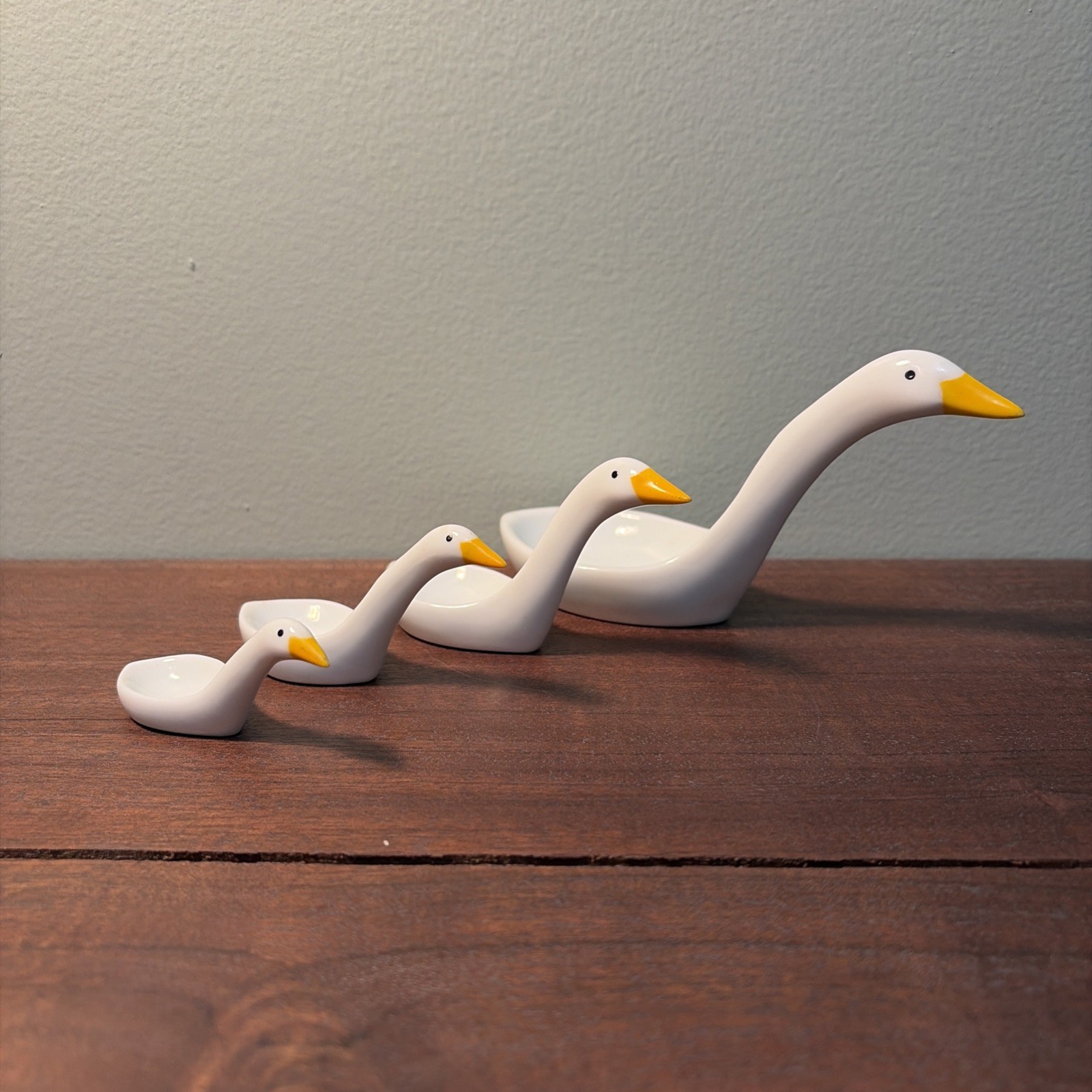 Vintage Avon Ceramic Geese Measuring Spoons 1980s Full Set - No Stand Vintage Avon Ceramic Geese Measuring Spoons 1980s Full Set - No Stand