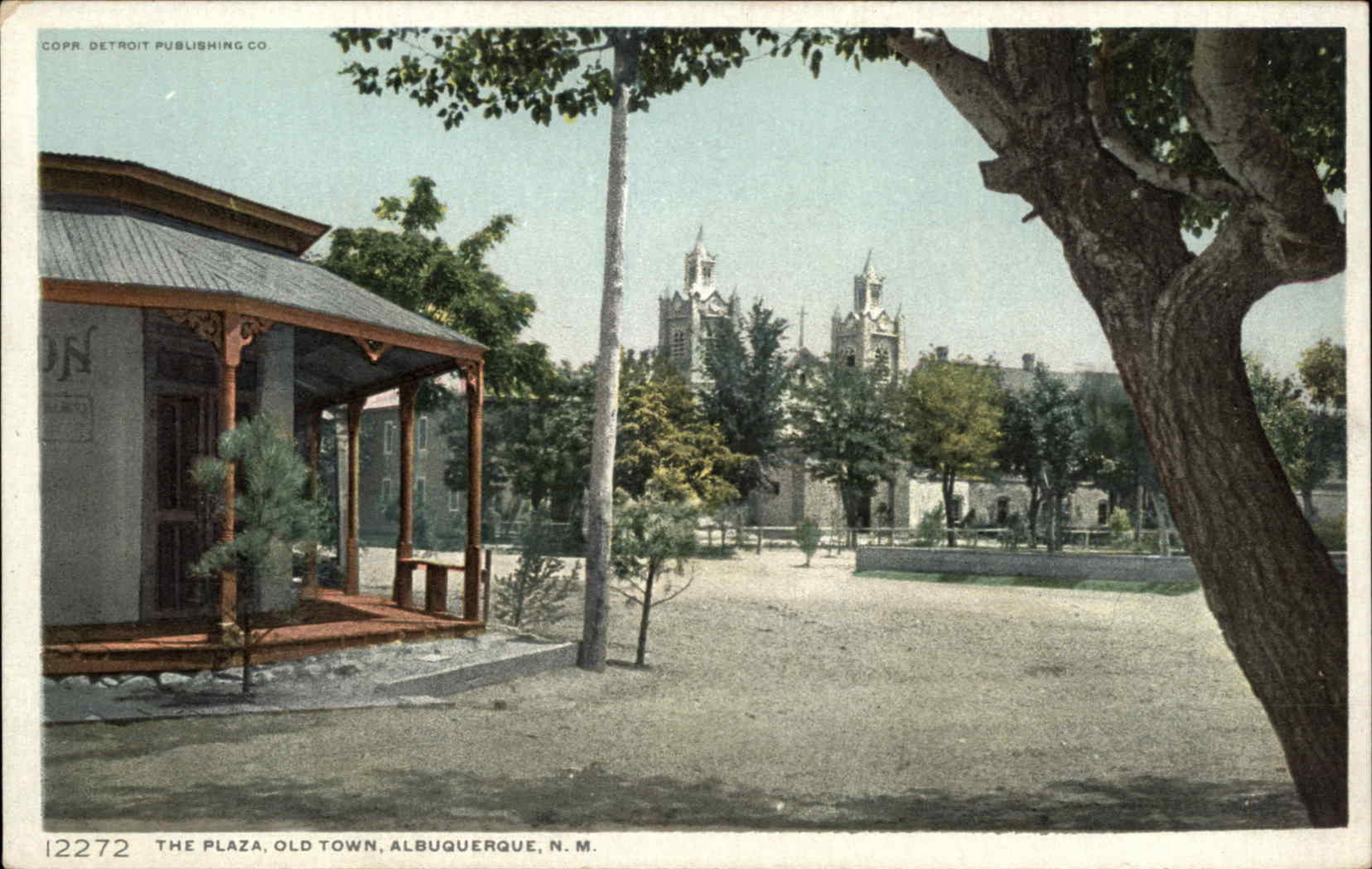 Albuquerque NM Plaza Old Town #12272 c1910 Detroit Publishing Postcard
