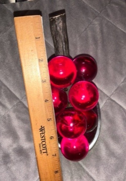 Vintage Purple/Red Lucite High Gloss Acrylic Resin Huge Grape Cluster MidCentury