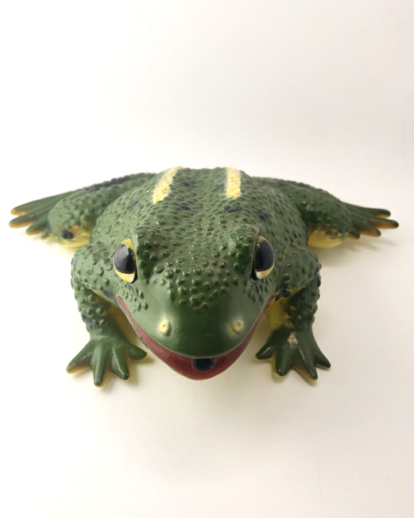Vintage 1995 Loftus Motion Activated Croaking Frog Toy Working 9” Green