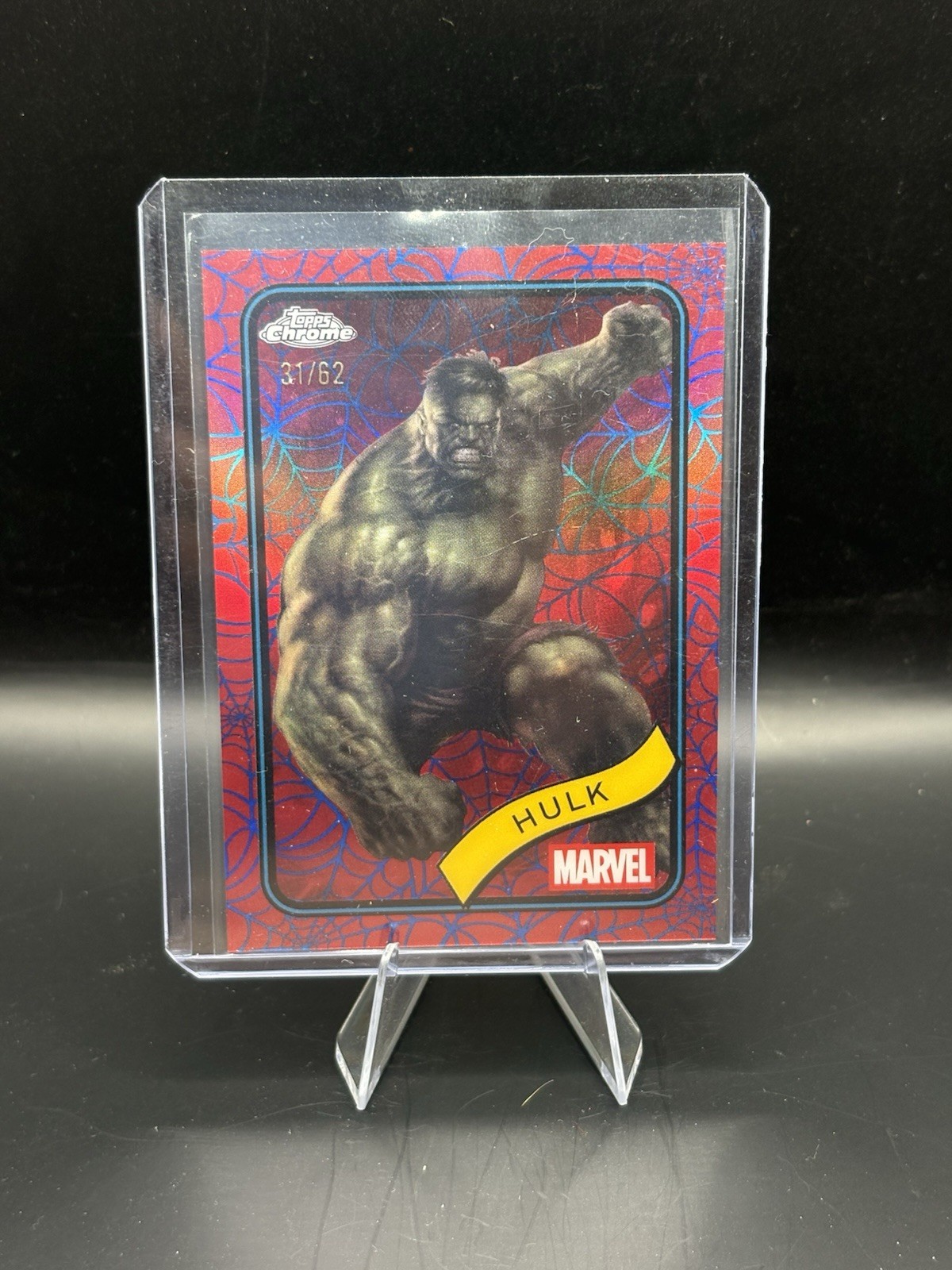 2025 Topps Marvel Chrome Hulk 31/62 Blue And Red Spider Web Parallel 2025 Topps Marvel Chrome Hulk 31/62 Blue And Red Spider Web Parallel