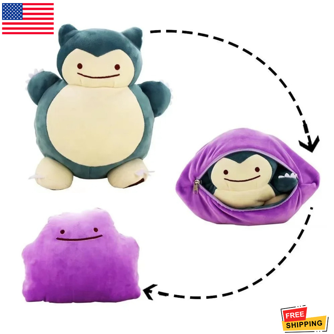 20cm Pokémon Reversible Plush Pillow Ditto Snorlax Anime Doll Kids Gift Cushion 20cm Pokémon Reversible Plush Pillow Ditto Snorlax Anime Doll Kids Gift Cushion