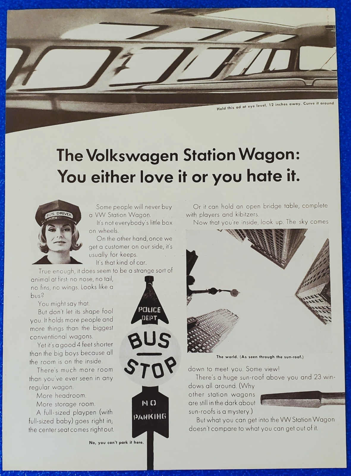 1962 Volkswagen Station Wagon Print Ad 23 Window VW Bus Iconic Box On Wheels