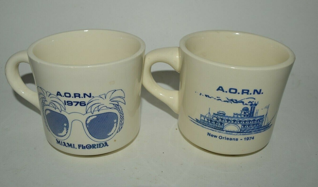Vintage A.O.R.N. 1974 & 1976 Operating Room Nurses CONVERTERS Coffee Mug Lot