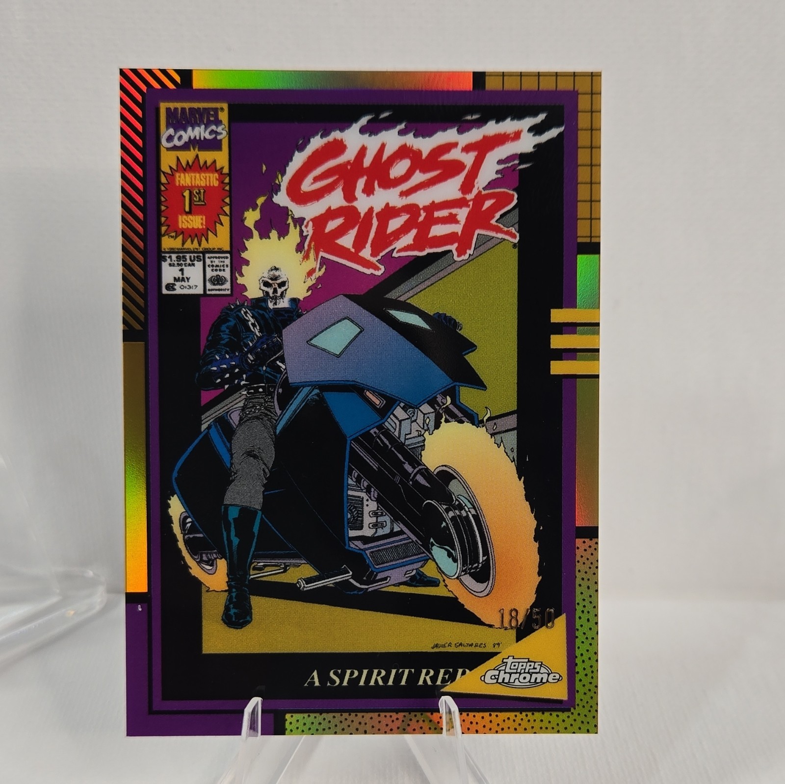 Topps 2024 Chrome Marvel 90's Classic Covers Ghost Rider MN-3 Gold /50