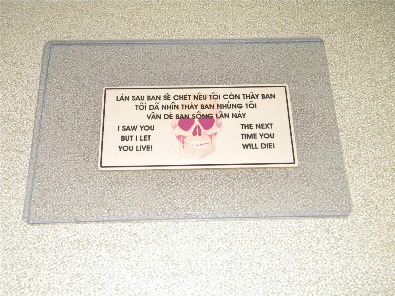 NVA / VIETCONG VIETNAM WAR ORIGINAL  AUTHENTIC TRAIL DEATH CARD  1 DAY SHIPPING