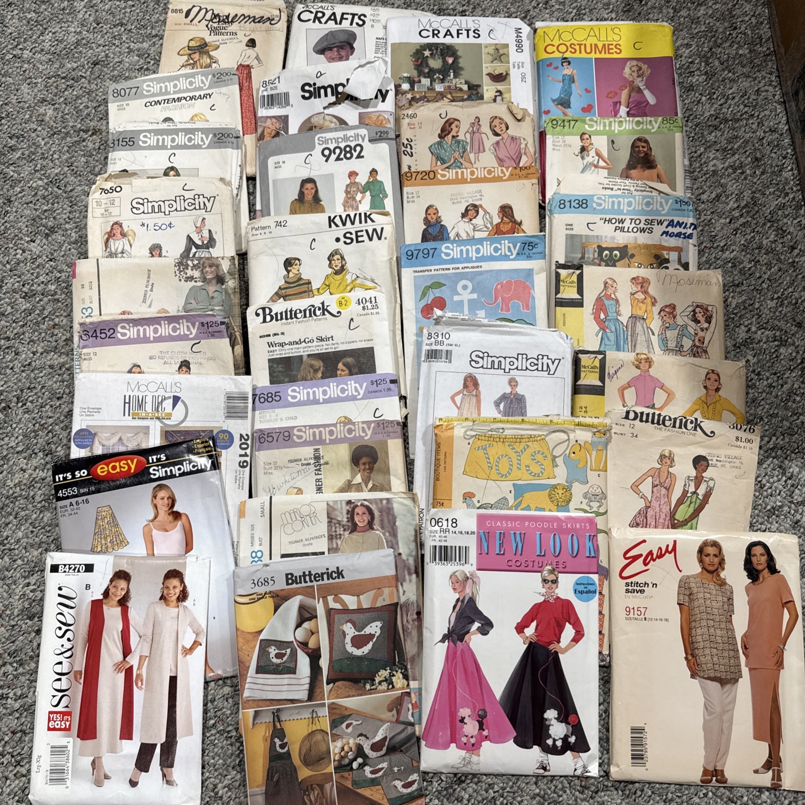 32 Total McCall's Simplicity Butterick Vogue Lot Vintage Original Patterns 32 Total McCall's Simplicity Butterick Vogue Lot Vintage Original Patterns