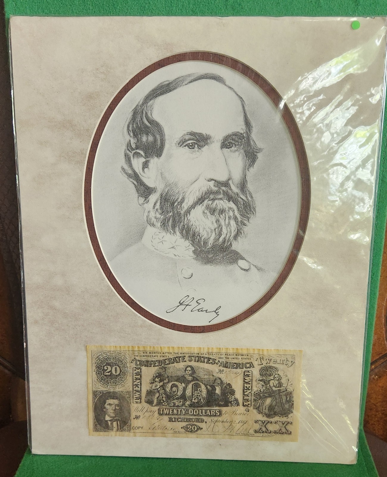 Vintage Sketched bust Portrait of Jubal Early, Confederate Lieutenant... Vintage Sketched bust Portrait of Jubal Early, Confederate Lieutenant...
