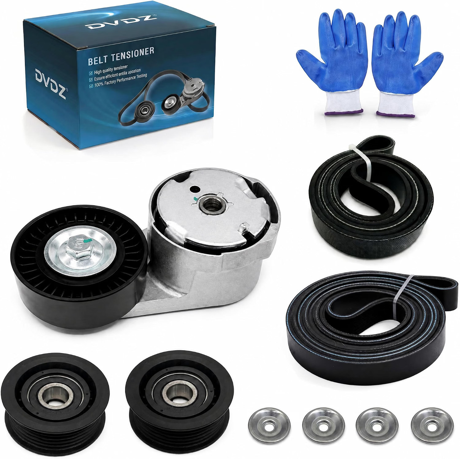 Serpentine Belt Tensioner & Idler Pulley Kit with 2 Belts for Maserati Ghibli, L Serpentine Belt Tensioner & Idler Pulley Kit with 2 Belts for Maserati Ghibli, L