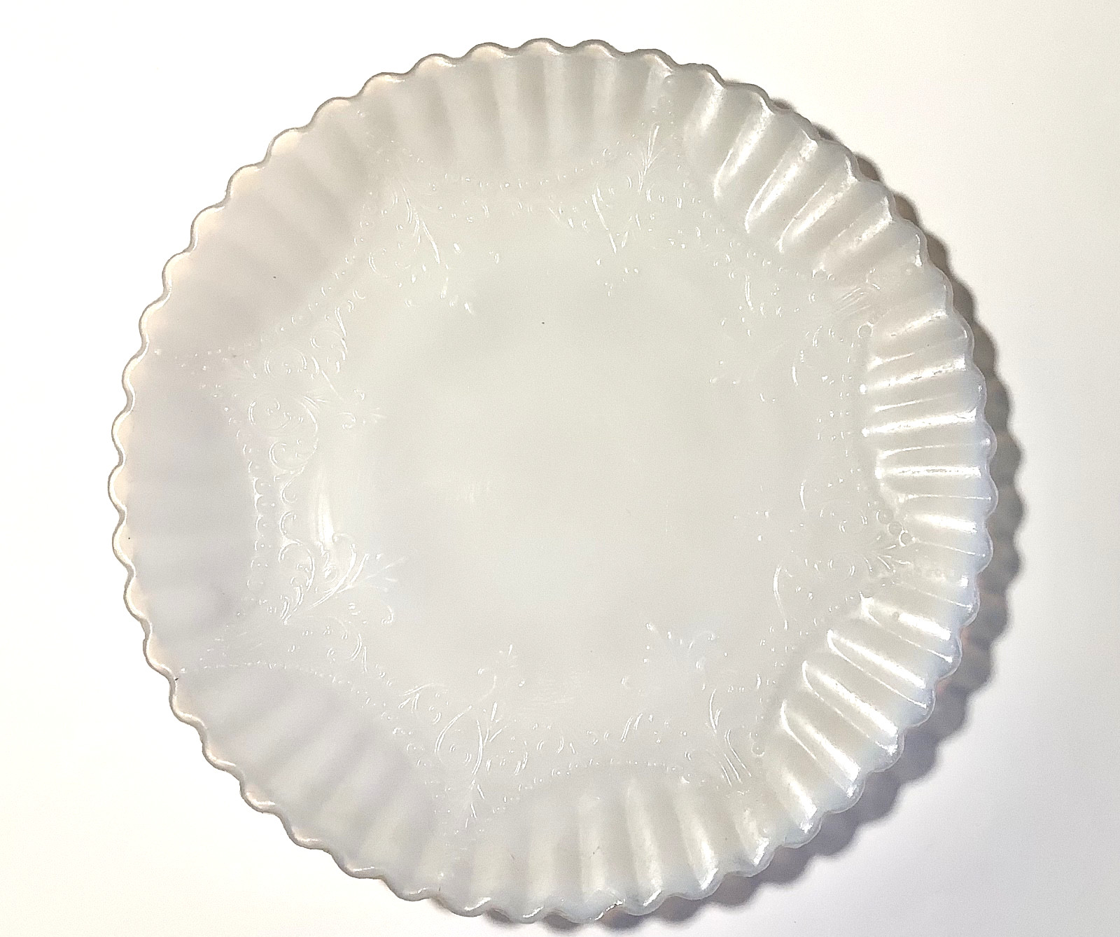 Vintage Monax Petalware Embossed Lace Milk Glass Vintage Monax Petalware Embossed Lace Milk Glass