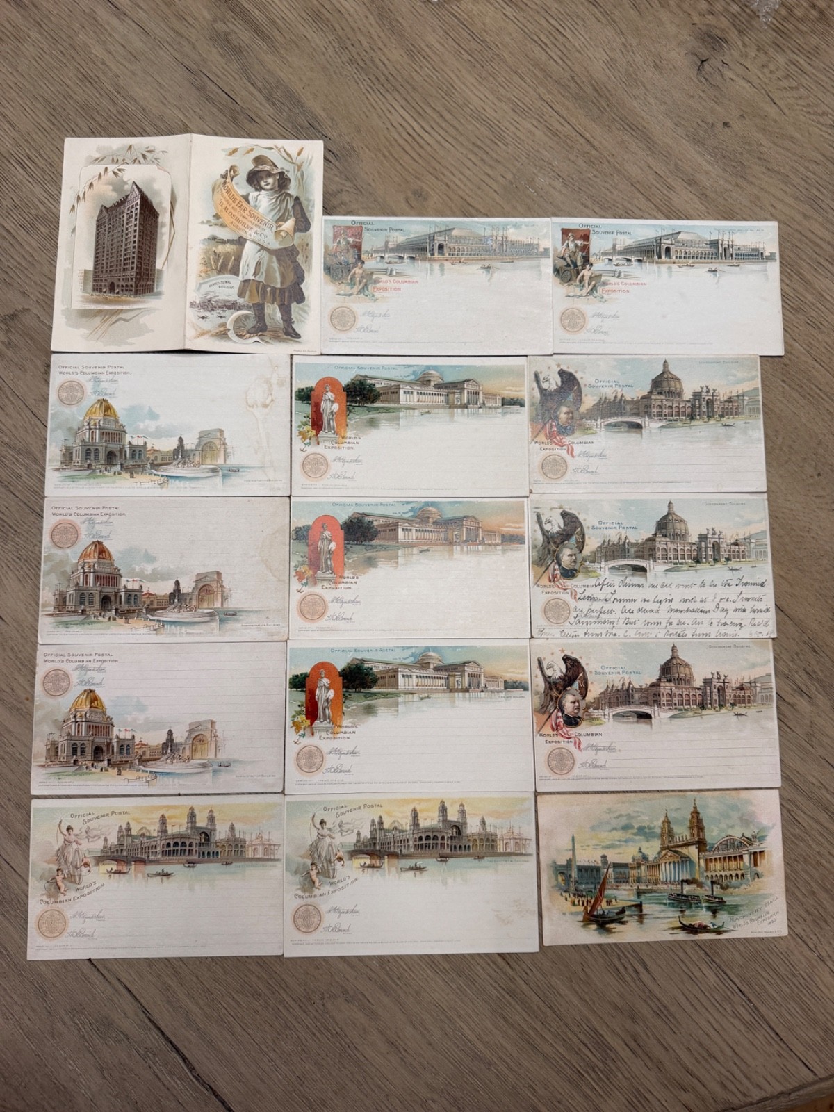 Lot of 15 Vintage 1893 Worlds Columbian Exposition Chicago Worlds Fair Postcards