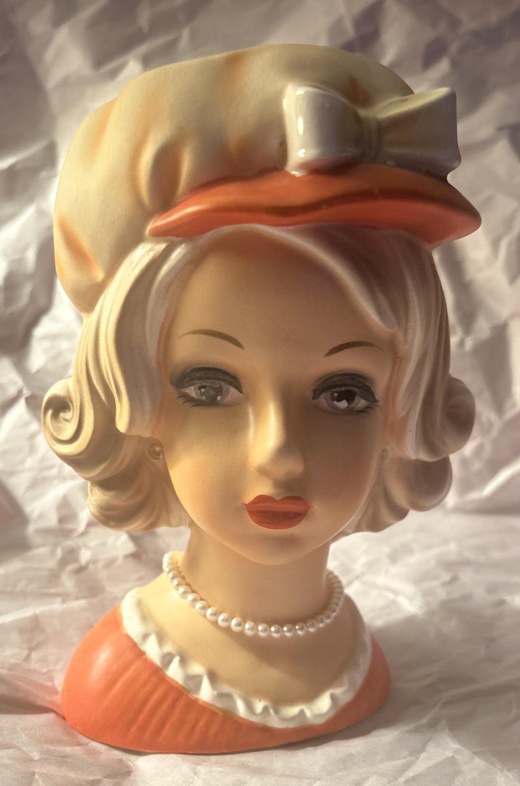 VINTAGE RELPO LADY HEAD VASE