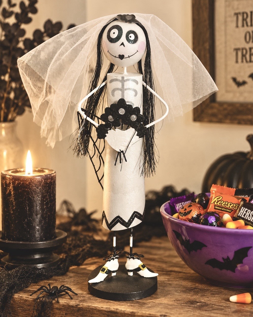 Pier 1 Metal Skeleton Princess Bride Collectible Halloween Figurine Decor