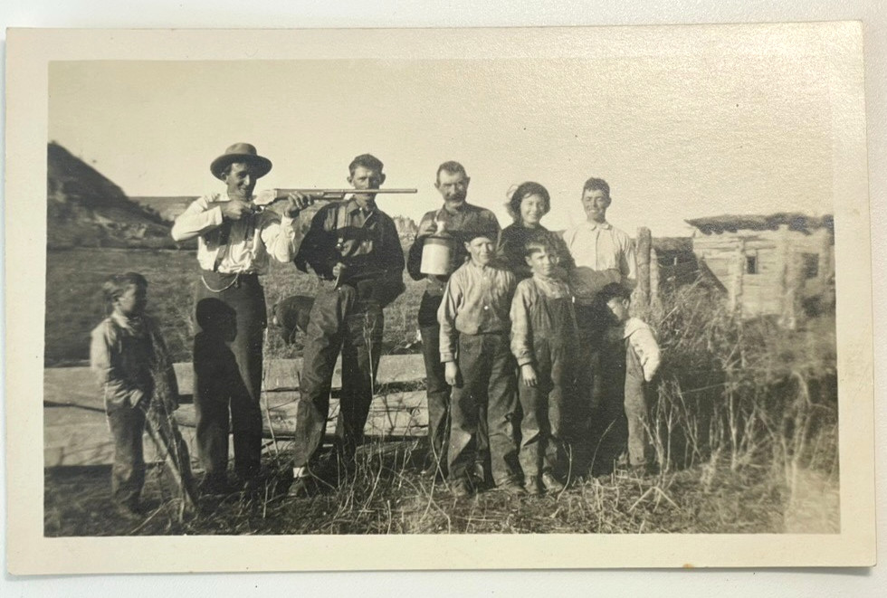 RPPC Farm Hands and Family Real Photo Postcard ca 1913 Near Mint