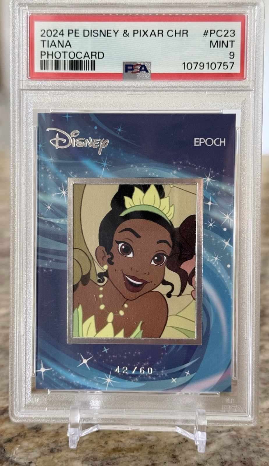 PSA 9 Tiana /60 2024 EPOCH Disney Pixar Chrome Photocard #PC23 Princess&The Frog