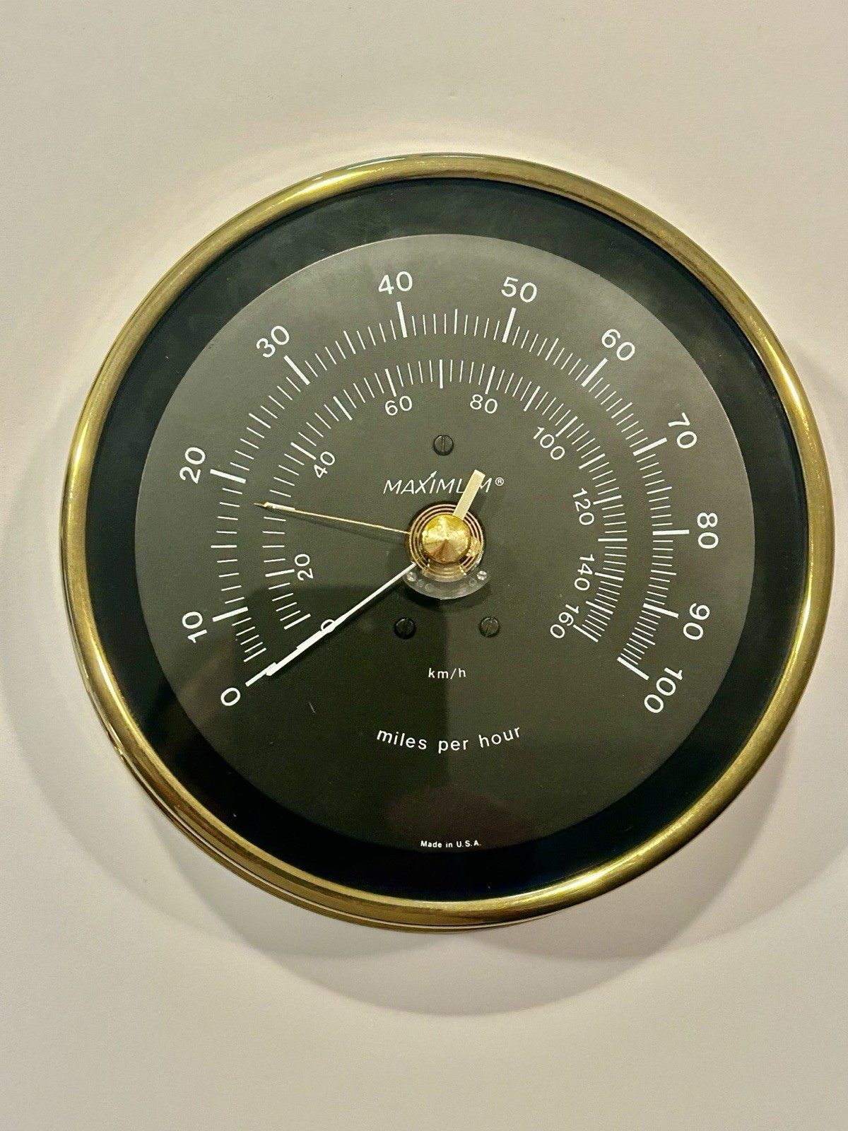 Maximum Inc. Vigilant Wind Speed Anemometer, Brass, Sensor & Cable, Box