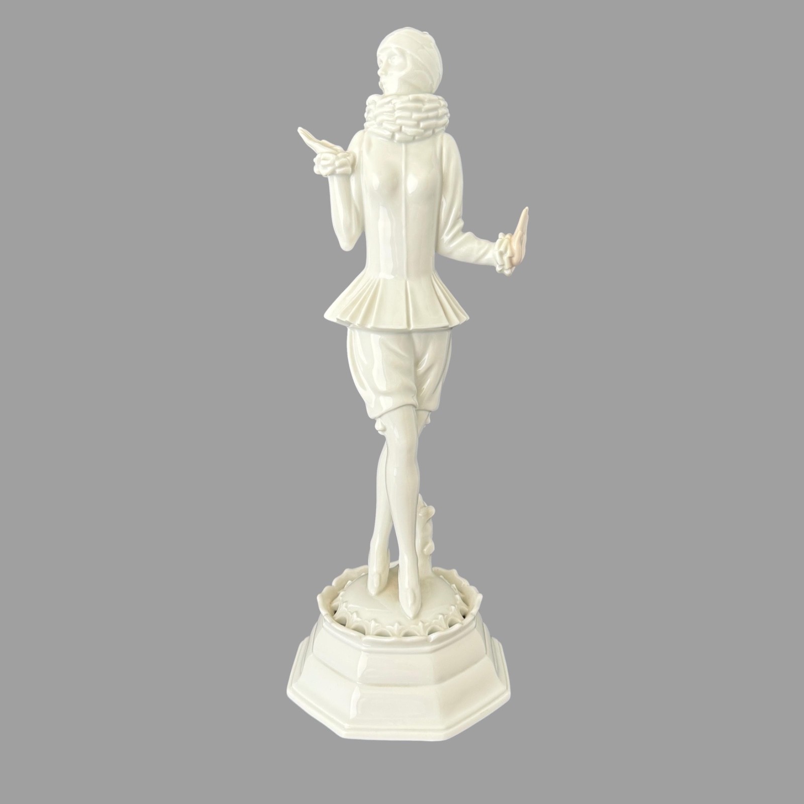 Antique Rosenthal D. Charol Pierrot Figurine Art Deco Germany 13.5\