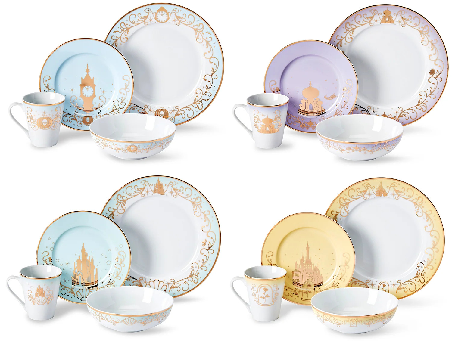 Disney Princess 16-Piece Dinnerware Set | Cinderella, Jasmine, Ariel, Belle Disney Princess 16-Piece Dinnerware Set | Cinderella, Jasmine, Ariel, Belle