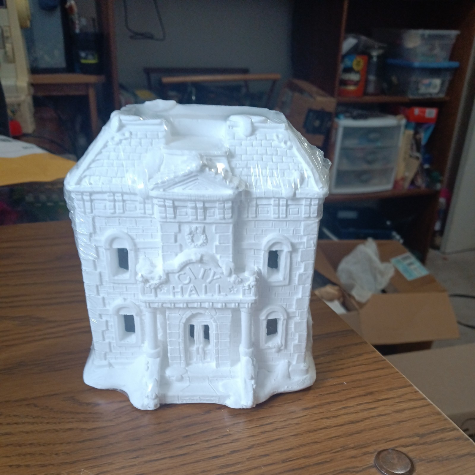 NEW California Creations SE192 City Hall DIY Paint Plaster Christmas Village NEW California Creations SE192 City Hall DIY Paint Plaster Christmas Village
