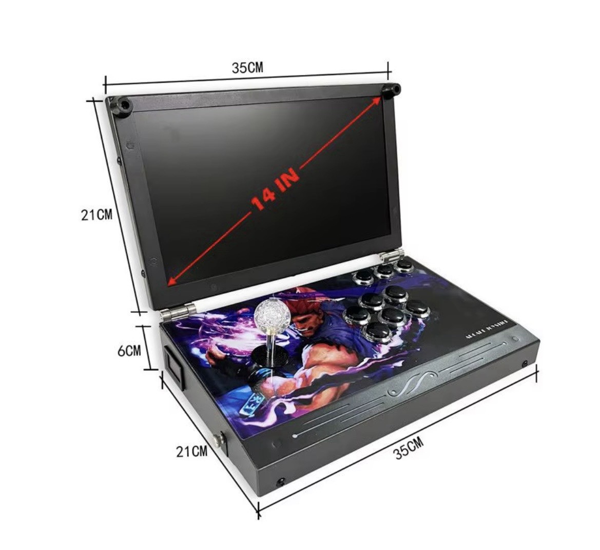 2024 New 14 Inch Arcade Video Game Console 26800 In  1 Portable Folding Pandora