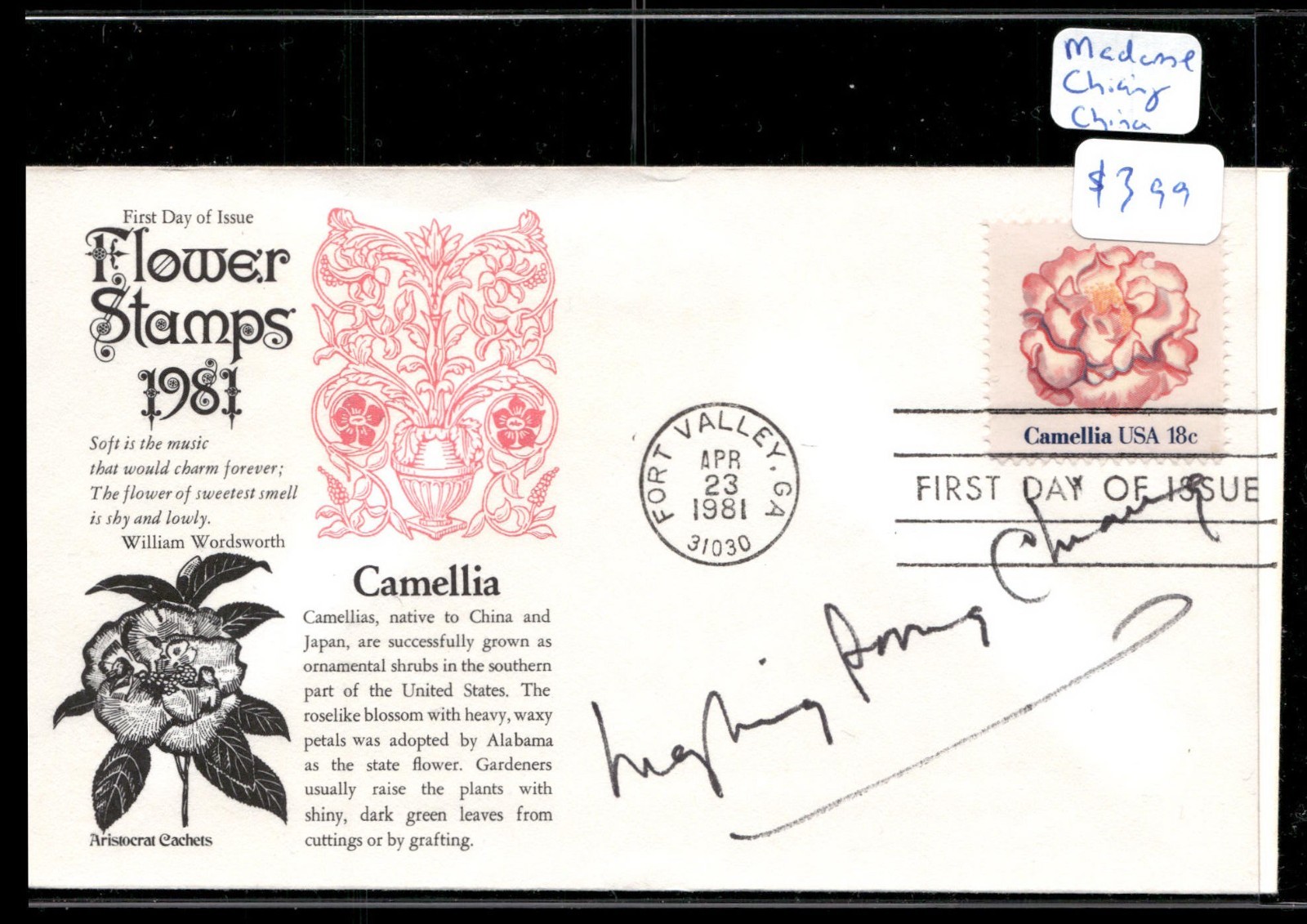Mailing Soong Chang Madame Chiang Signed 1st Day AUTO Over 1000 Covers 4 sale Mailing Soong Chang Madame Chiang Signed 1st Day AUTO Over 1000 Covers 4 sale