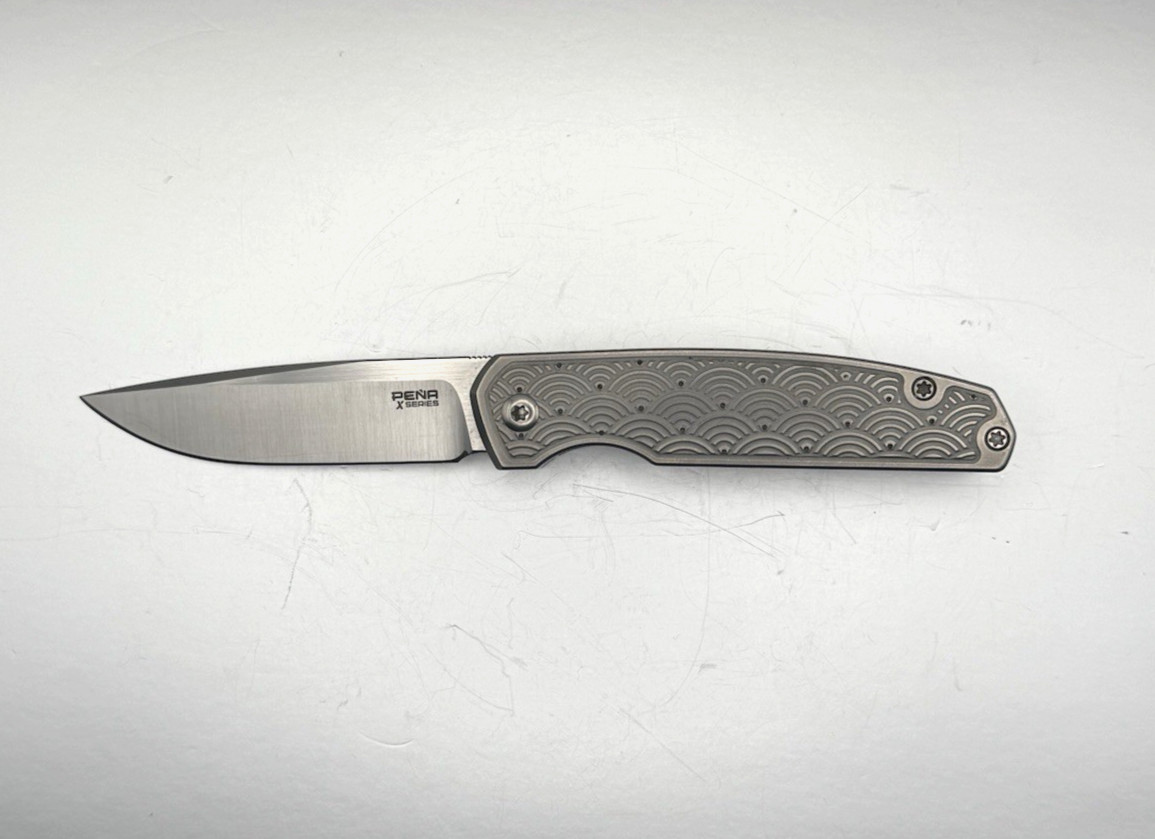 PENA X SERIES CABALLERO SEIGAIHA FRONT FLIPPER TITANIUM M390 EXCELLENT CONDITION