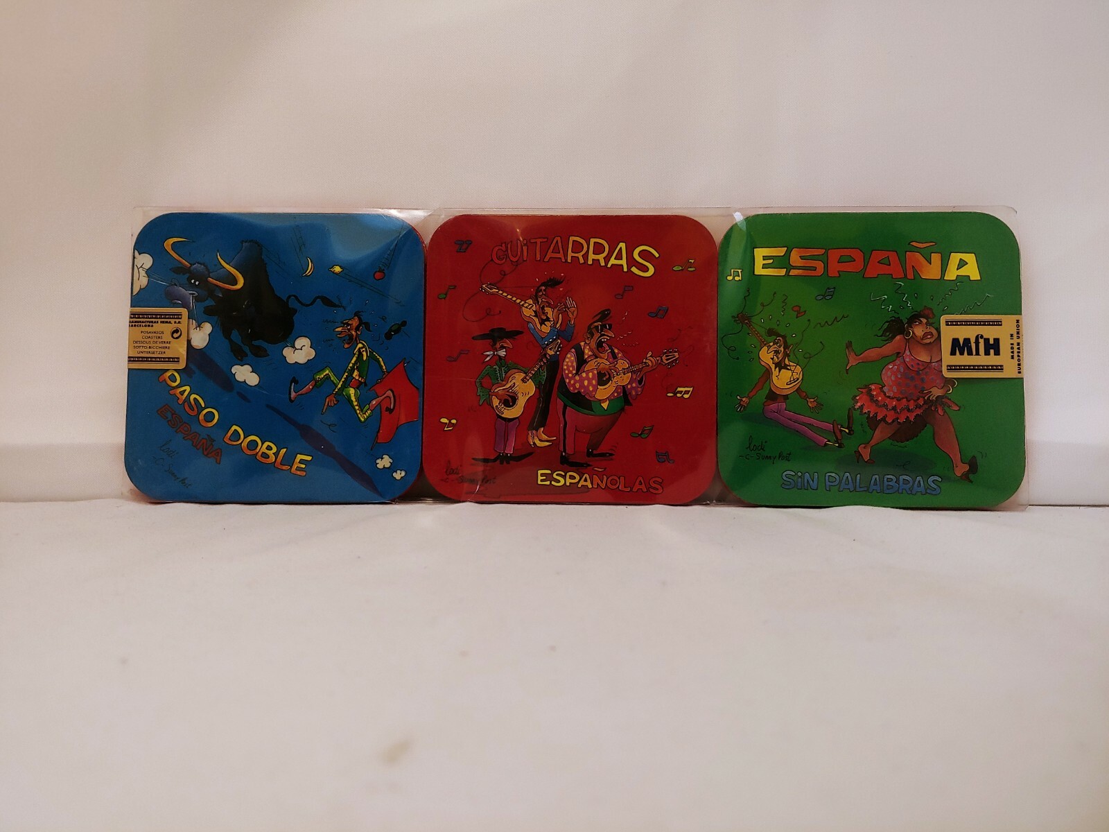 Vintage Lodi Spanish Souvenir Coasters Set of 6 - Manufacturas Hema - New/NOS