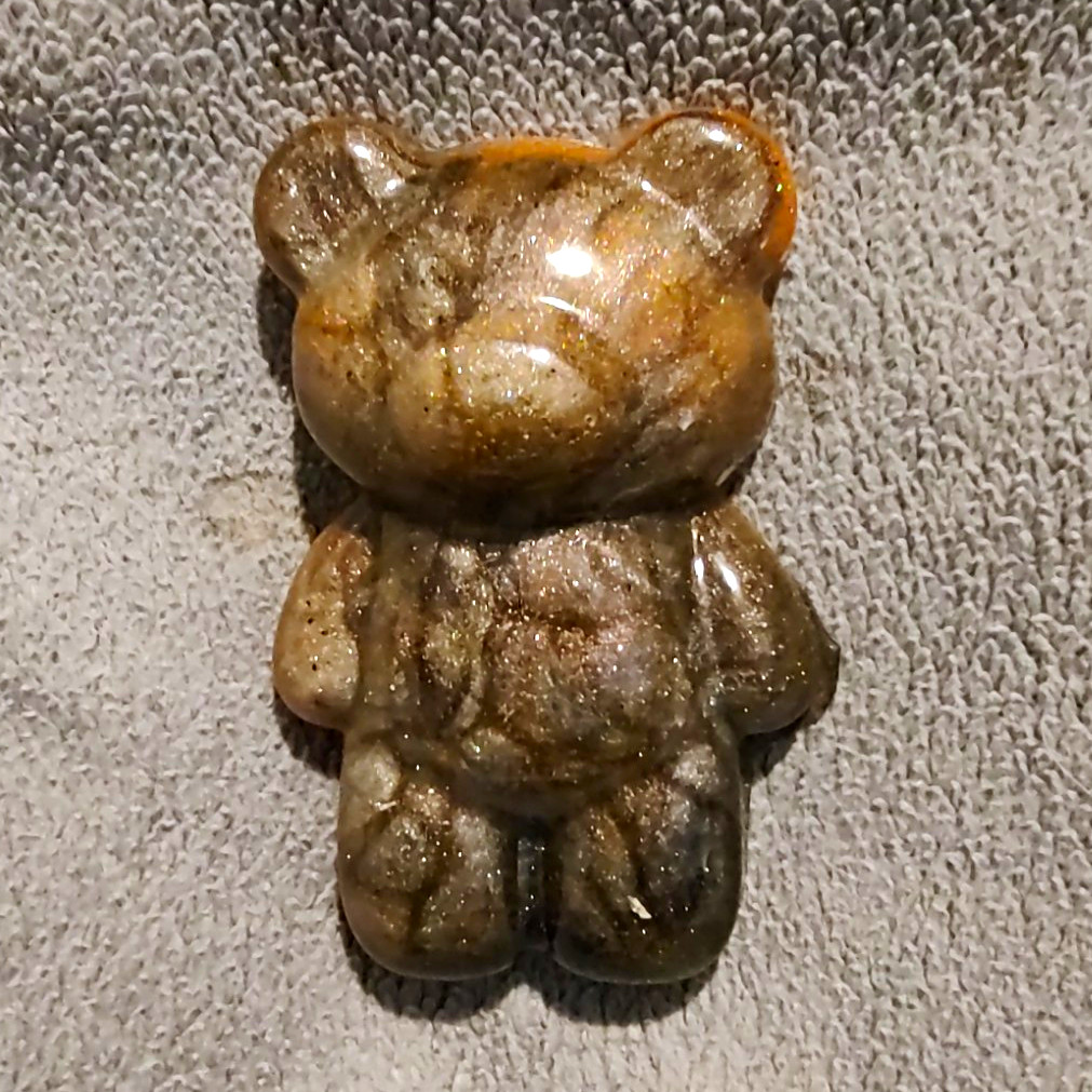 Resin Teddy Bear Figurine, Brown/Black 2 Piece Set