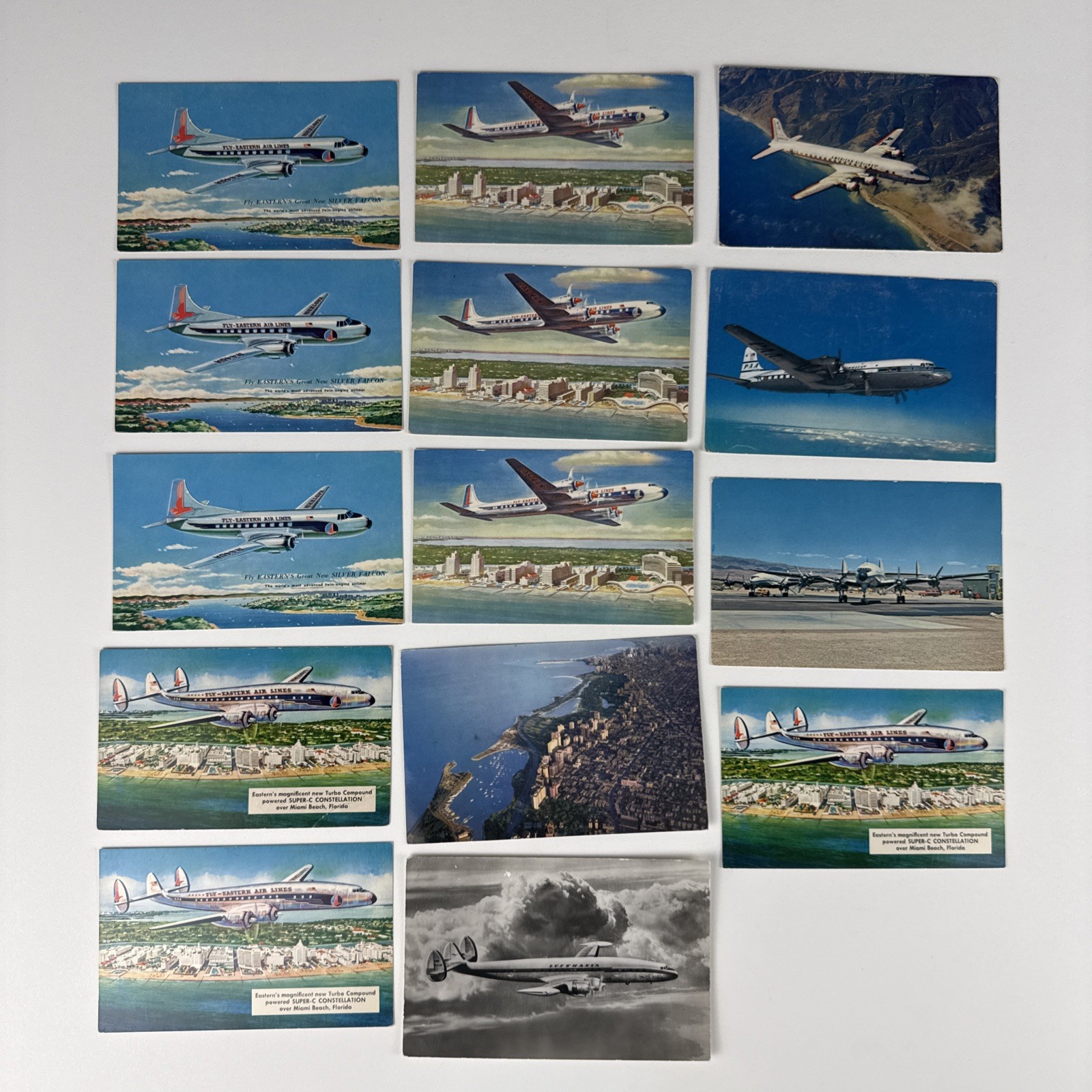 14 Vintage Airplane Postcards Lot Commercial Airlines Aviation Travel Views
