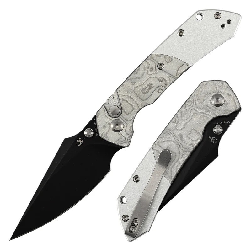 Kansept Fenrir Folding Knife 3.5 in G-10/Aluminum Foil 154CM Wharncliffe
