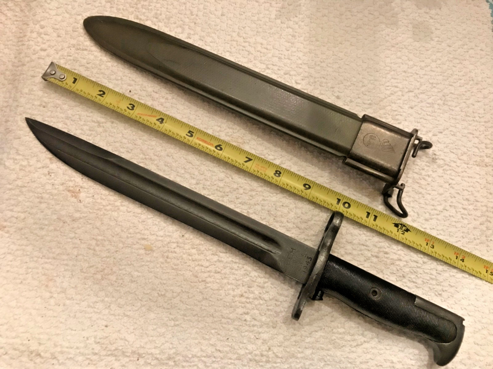 Nice Original 1943 UFH 1905-E1 10” Bayonet & Scabbard US WWII M1 Garand Rifle Nice Original 1943 UFH 1905-E1 10” Bayonet & Scabbard US WWII M1 Garand Rifle
