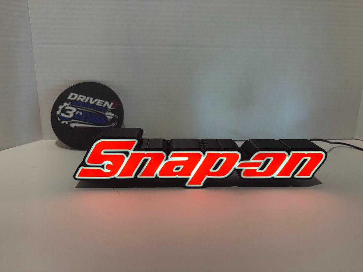 Snap-on Tools LED Lighted Sign – Desk/Wall Shop Light (Red & White Glow)
