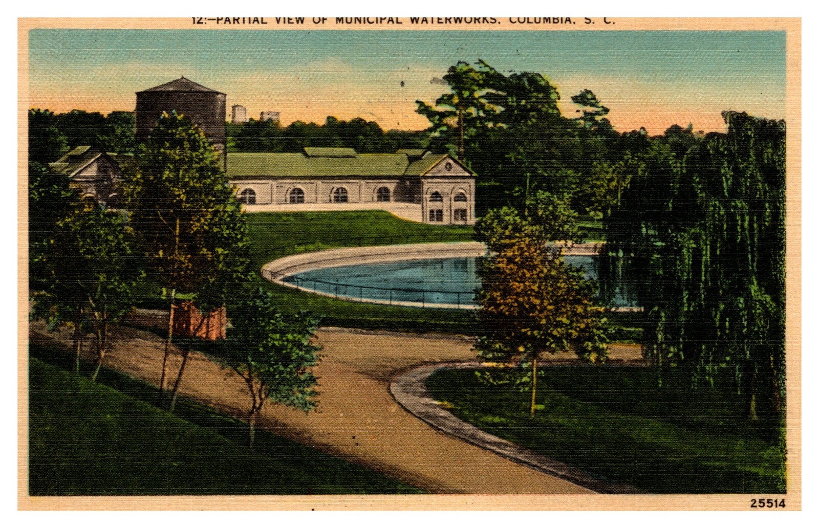 postcard Partial view of Municipal Waterworks Columbia So. Carolina A1970 postcard Partial view of Municipal Waterworks Columbia So. Carolina A1970