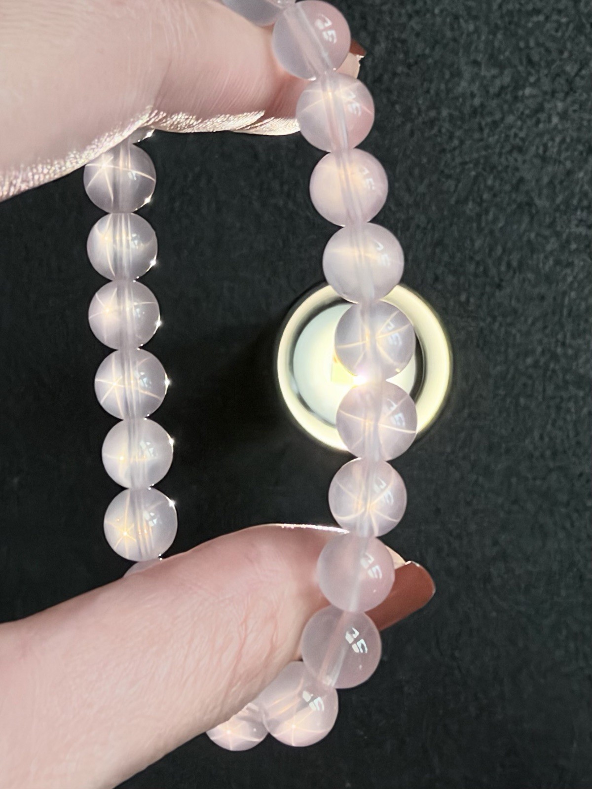 Jelly Pink Madagascar Star Asterism Rose Quartz Bracelet | 8mm