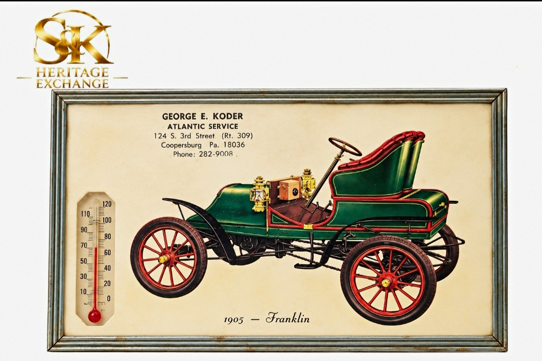 George E. Koder Atlantic Service Advertising Thermometer 1905 Franklin Car