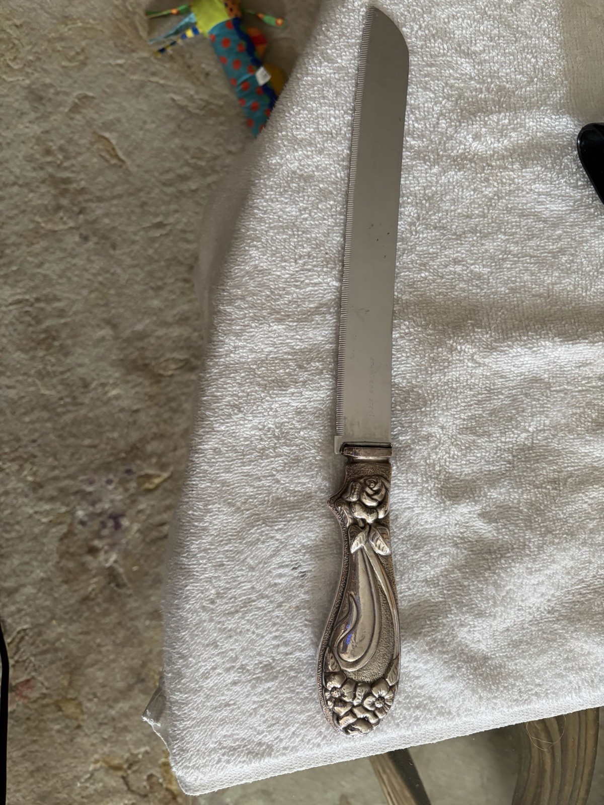 Hazorfim Challah Knife ~ Sterling Silver 925 Handle ~ 13 1/2\