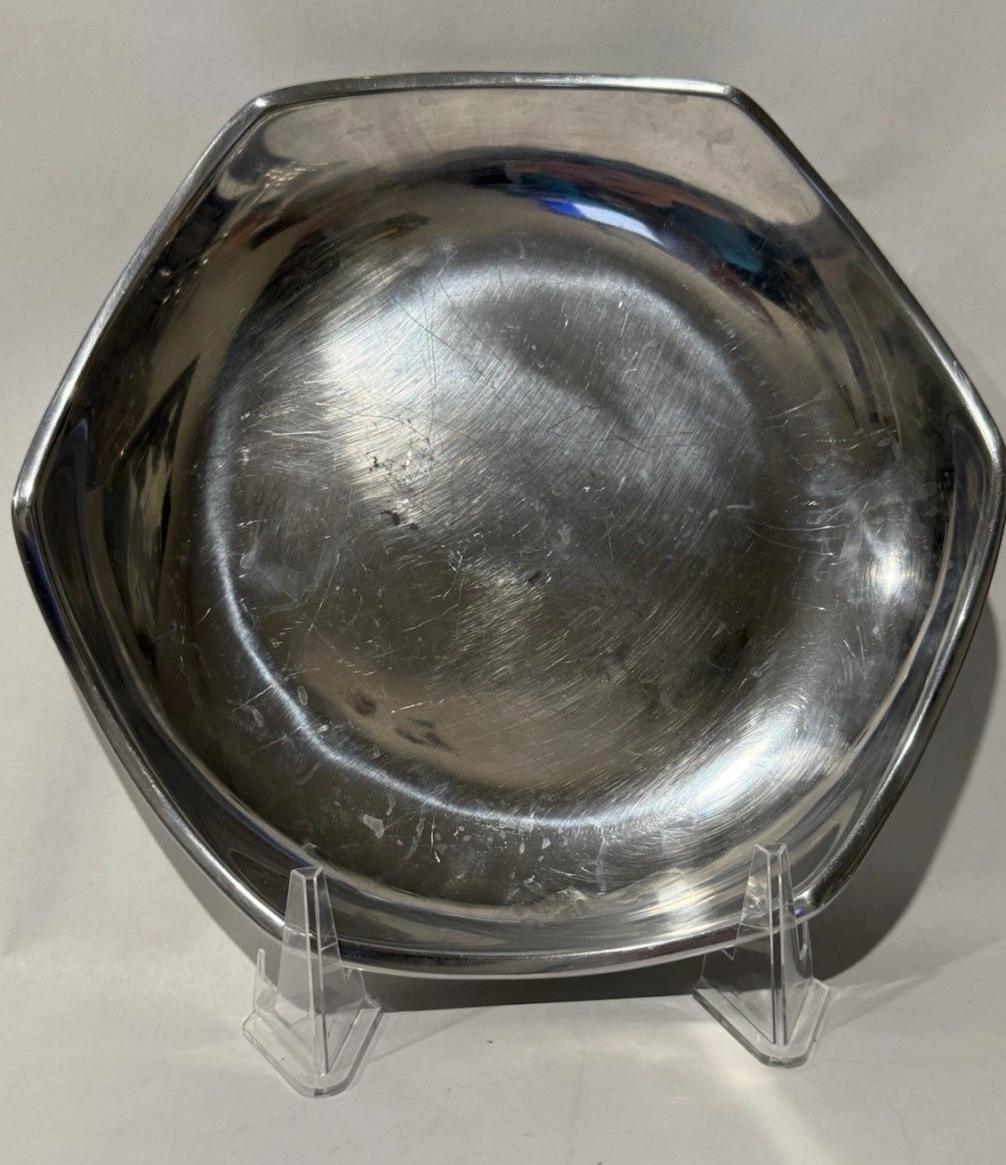 Vintage 80’s SW nambe Classic Silver Platter 533G Lg Hexagon 11” Dish Bowl Tray Vintage 80’s SW nambe Classic Silver Platter 533G Lg Hexagon 11” Dish Bowl Tray